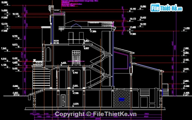 biệt thự 3 tầng,bản vẽ autocad biệt thự 3 tầng,bản vẽ 3 tầng